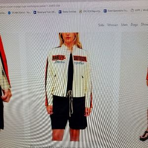 Harley Davidson Cream Bomber Style Jacket Large